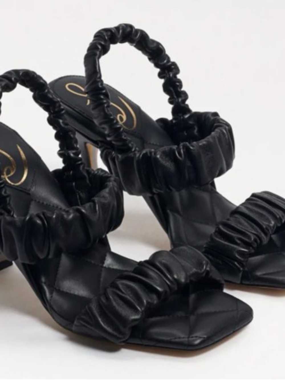 Sam Edelman Marlena Padded Strap Heels Black Color Leather Upper